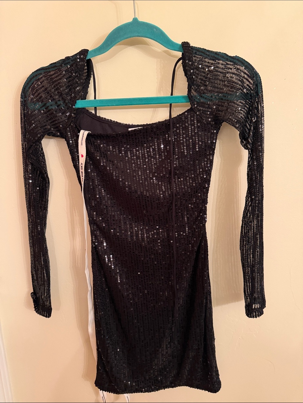 Lucy in the Sky black Sequin Long-Sleeve Bodycon Dress
